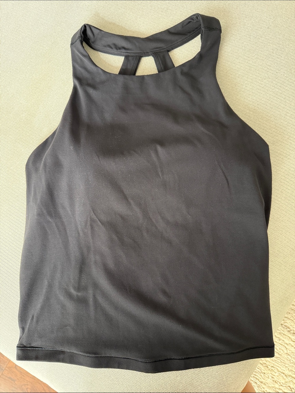 Athleta Black High-Neck Tank with Racerback Detail